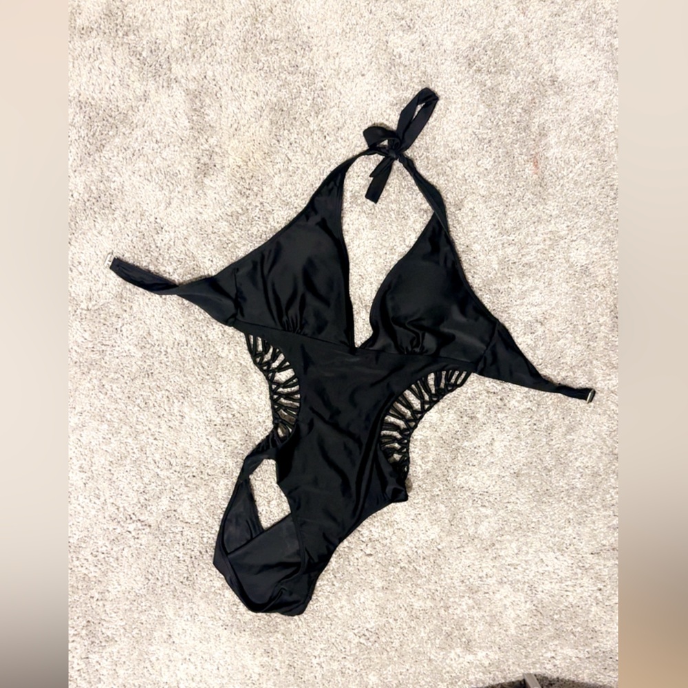 Black Cutout Swimsuit